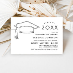 Modern Simple Minimalist Graduation Party Invitation