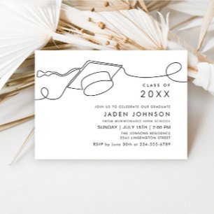 Modern Simple Minimalist Graduation Party Invitation