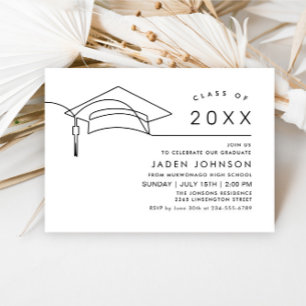 Modern Simple Minimalist Graduation Party Invitation