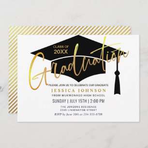 Modern Simple Minimalist Graduation Party Invitation