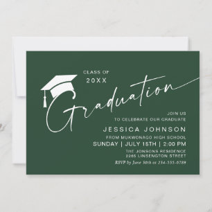 Modern Simple Minimalist Graduation Party Invitation