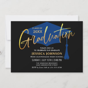 Modern Simple Minimalist Graduation Party QR code Invitation