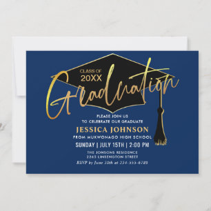 Modern Simple Minimalist Graduation Party QR code Invitation