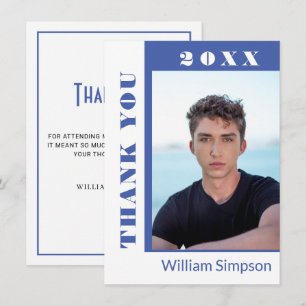 Modern Simple Minimalist Graduation PHOTO Thank Y You Card