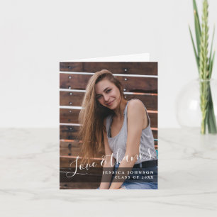 Modern Simple Minimalist Graduation PHOTO Thank You Card