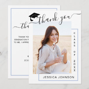 Modern Simple Minimalist Graduation PHOTO Thank You Card