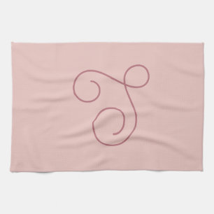 Modern Simple Minimalist Initial Monogrammed Tea Towel