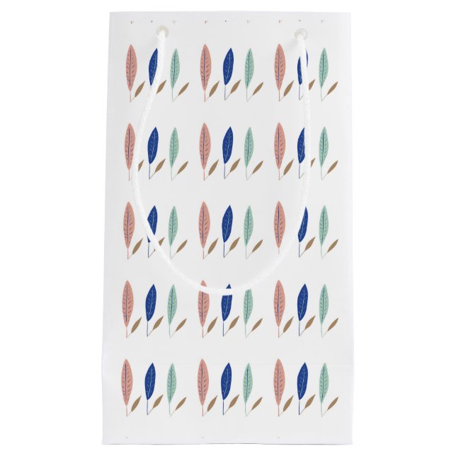 Modern simple minimalist leaves Wrapping Paper Small Gift Bag (Front)