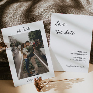 Modern Simple Minimalist Photo At Last Save The Date