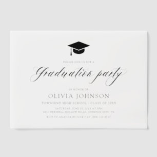 Modern Simple Minimalist Photo Graduation Party Vellum Invitations
