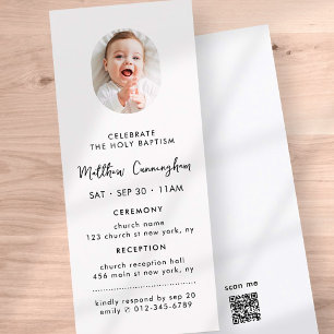 Modern Simple Minimalist Photo Holy Baptism Invitation