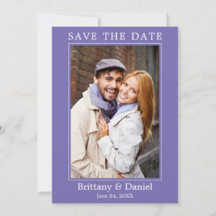 Modern Simple Minimalist Photo Periwinkle Save The Date