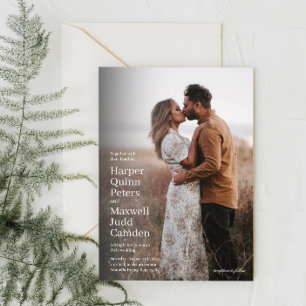 Modern Simple Minimalist Photo Wedding Invitation