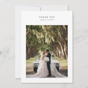 Modern Simple Minimalist Photo Wedding Thank You Card