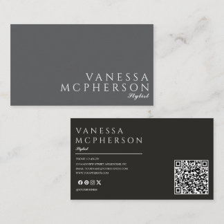 Modern Simple Minimalist Professonal Photo QR Code Business Card