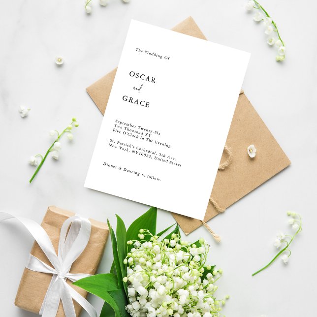 Modern Simple Minimalist QR Code RSVP Wedding  Invitation (Creator Uploaded)