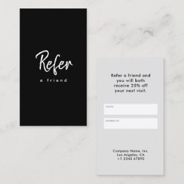 Modern Simple Minimalist Referral Card