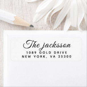 Modern Simple Minimalist Script  Return Address Label