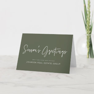 Modern Simple Minimalist Season's Greetings Holiday Card