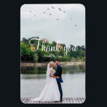 Modern simple minimalist wedding photo thank you magnet<br><div class="desc">Personalise your special day with that one wedding photo you most adore.  A nice simple message sent with love and kindness to those you cherish most.</div>