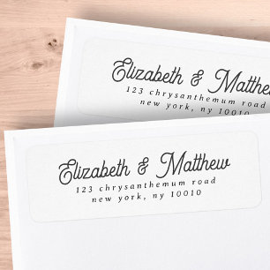 Modern Simple Minimalist Wedding Return Address Label