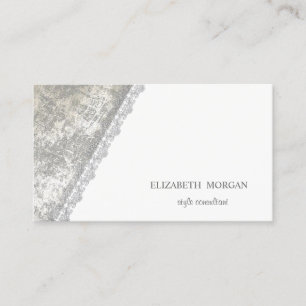 Modern Simple,Minimalist,White,Lace Business Card