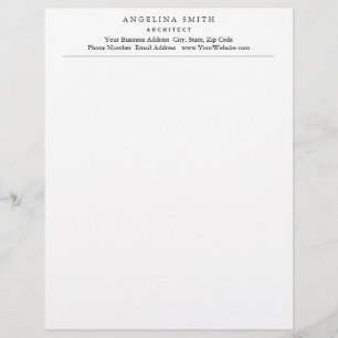 Modern Simple Minimalist White Professional Custom Letterhead