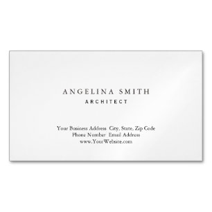Modern Simple Minimalist White Professional Magnetic Business Card