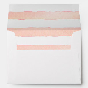 Modern Simple Minimalistic Pink Watercolor Striped Envelope
