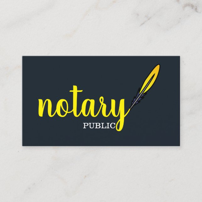 Modern Simple Mobile Notary Public Elegant Script  Business Card (Front)