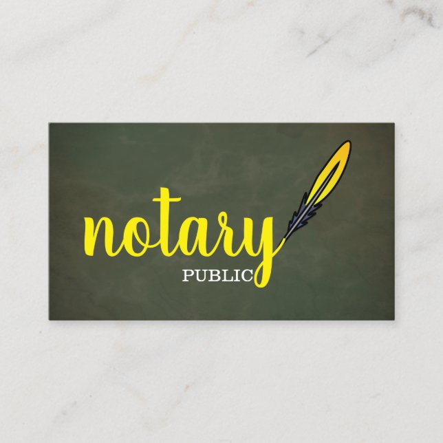 Modern Simple Mobile Notary Public Elegant Script  Business Card (Front)