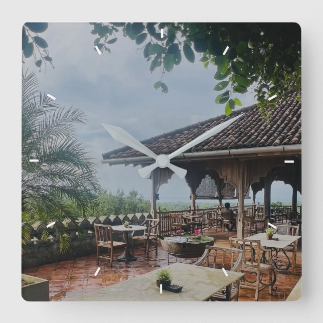 Modern Simple Modern elegant Custom photo gift Square Wall Clock (Front)