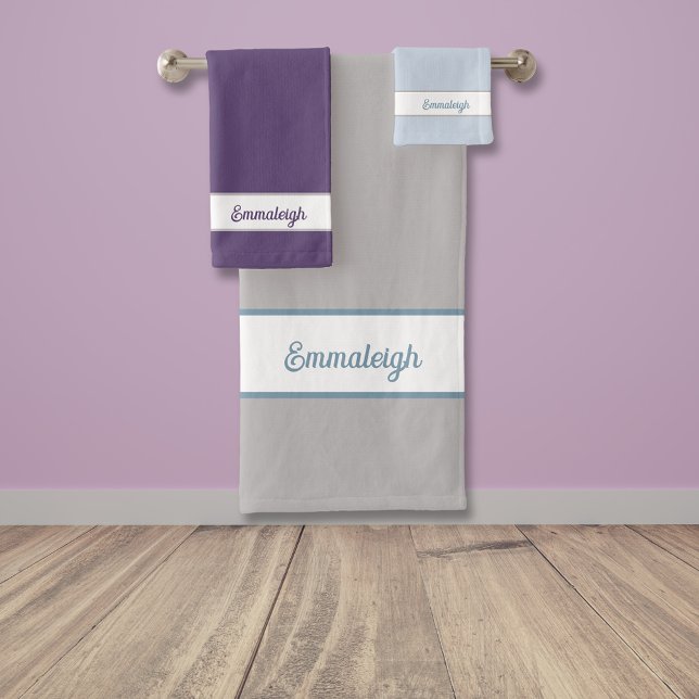 Modern Simple Monogram Bath Towel Set (Creator Uploaded)