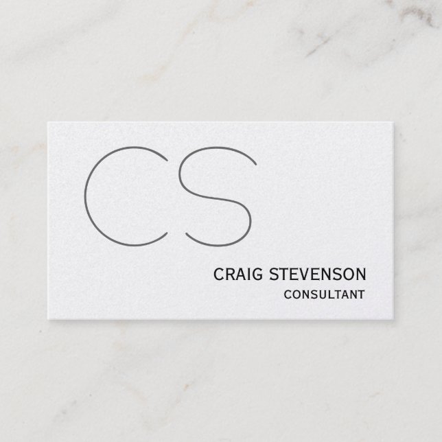 Modern Simple Monogram Business Card (Front)
