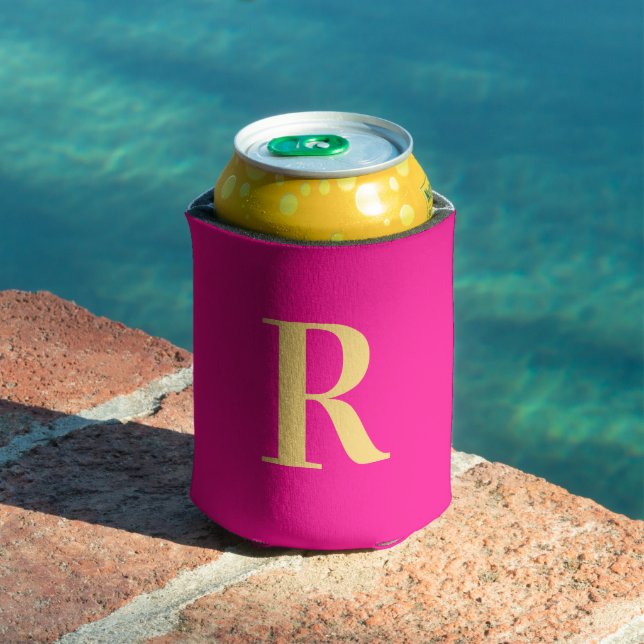 Modern Simple Monogram  Can Cooler (In Situ Pool)