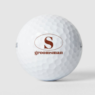 Modern Simple Monogram Groomsmen Gift Wedding Golf Balls