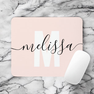 Modern Simple Monogram Handwriting Name Mouse Pad