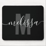 Modern Simple Monogram Handwriting Name Mouse Pad<br><div class="desc">Modern monogram with handwriting name.</div>