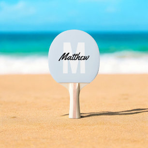 Modern Simple Monogram Name Minimalist Ping Pong Paddle