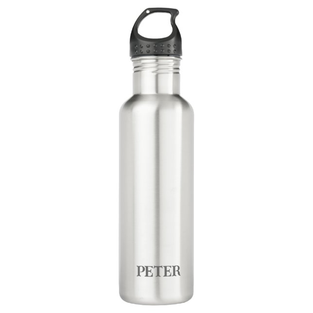 Modern Simple Monogram personalised custom name 710 Ml Water Bottle (Front)