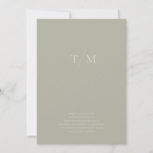 Modern Simple Monogram Sage Sand Mix & Match  Save The Date