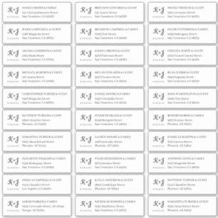 Modern Simple Monogram Wedding Guest Names Address