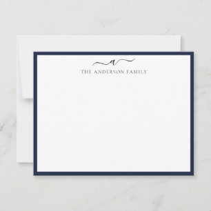Modern Simple Monogrammed Family Card