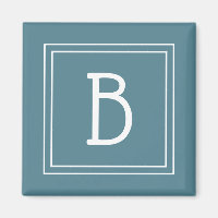 Modern Simple Monogrammed Letter Initial Turquoise