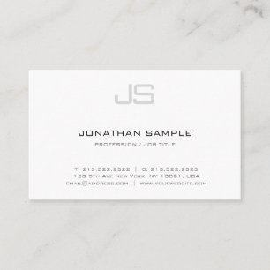 Modern Simple Monogrammed Template Elegant Top Business Card
