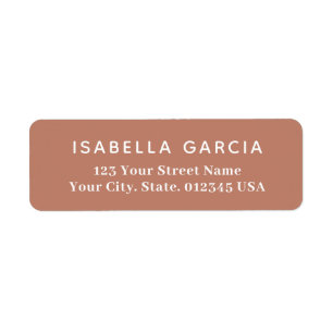 Modern Simple Muted Terracotta Return Address Label