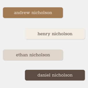 Modern Simple Neutral Waterproof Name Labels