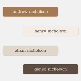 Modern Simple Neutral Waterproof Name Labels