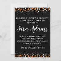 modern simple nursing pinning ceremony invitations