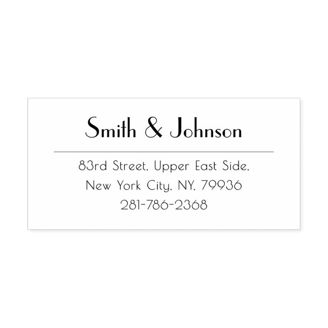 Modern Simple Office Professional Return Address Rubber Stamp (Imprint)